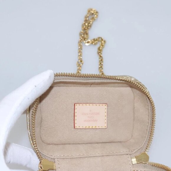 LOUIS VUITTON Monogram Laminated Jacquard Microvanity Gold M22920 LV Auth EC760S - Picture 11 of 16